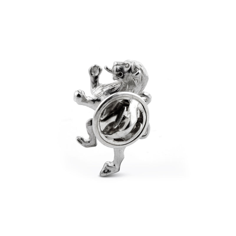 Rampant Lion 925 Silver Lapel Pin